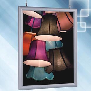 LED导光板双面展示灯箱超薄铝型材翻盖导光板灯箱四边翻盖开启