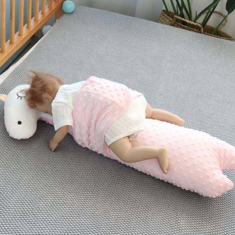 新生儿飞机抱枕豆绒可拆洗安抚枕婴儿爬睡排气胀气宝宝睡觉用品