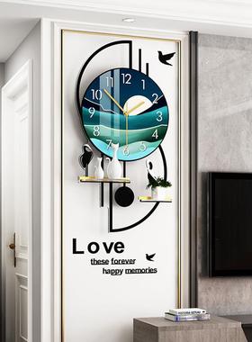 工厂大气轻奢简约钟表现代客厅时尚挂墙家用时钟个性静音挂钟极简