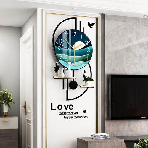 工厂大气轻奢简约钟表现代客厅时尚挂墙家用时钟个性静音挂钟极简