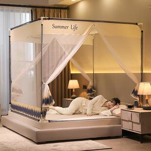 2023年新款高级纹账儿童防摔蚊帐家用免安装三开门婴儿加厚蒙古包