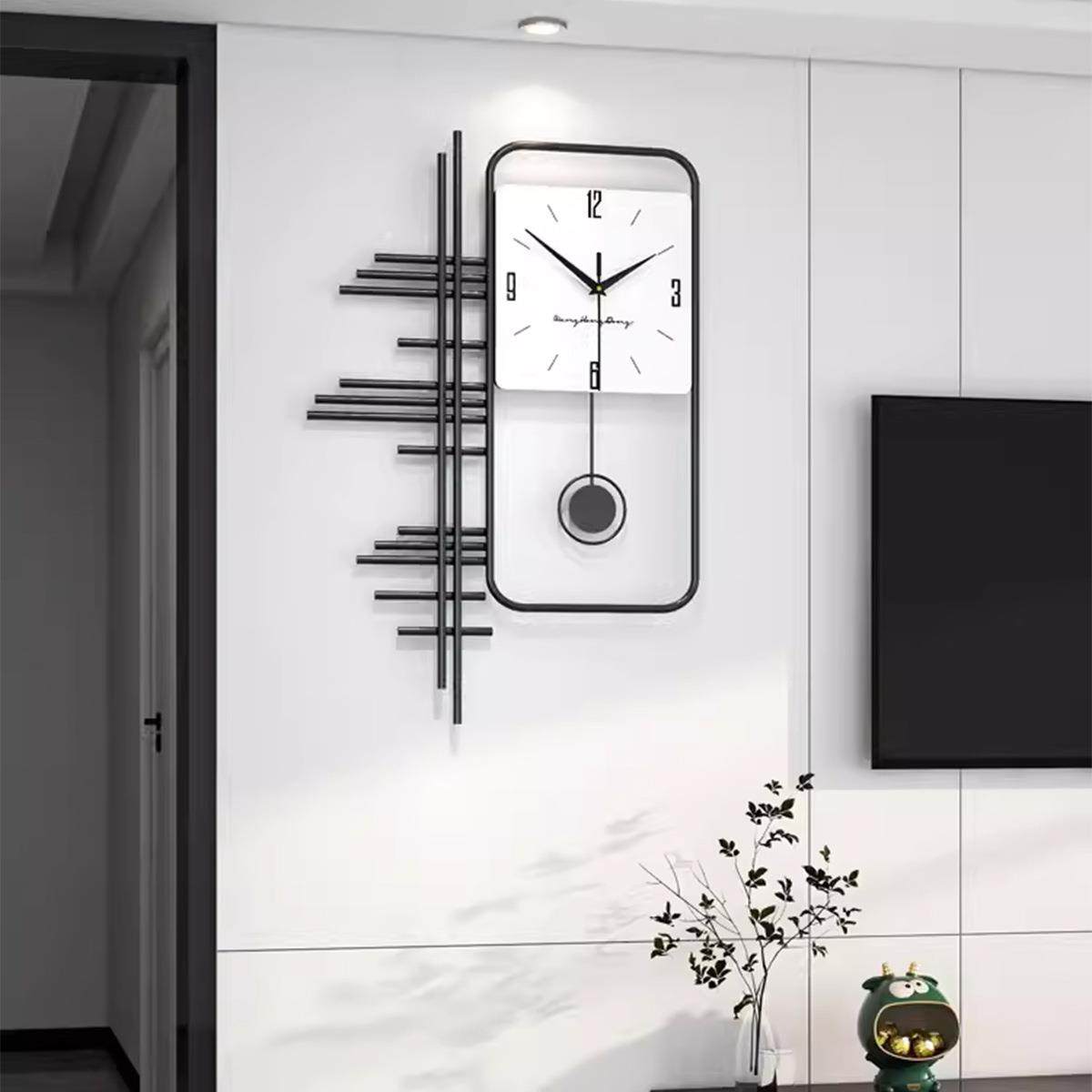 2023新款客厅挂钟简约现代大气家用创意钟表网红时钟挂墙餐厅装饰