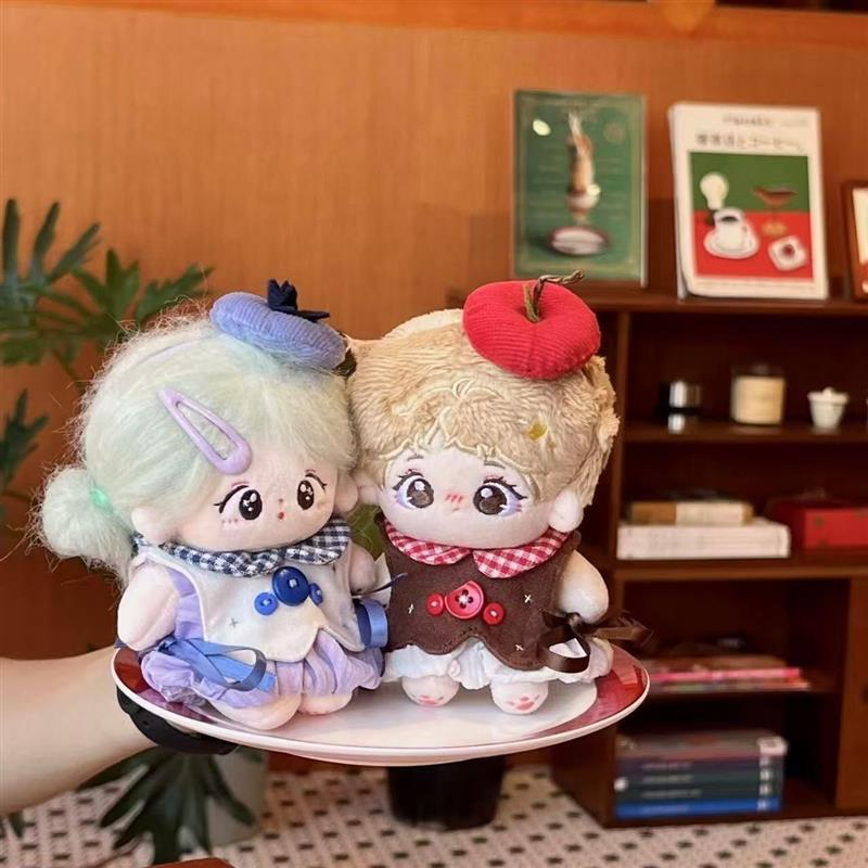 来一杯水果蛋糕10cm棉花娃娃可爱超萌娃衣替换装海星体正常体努努