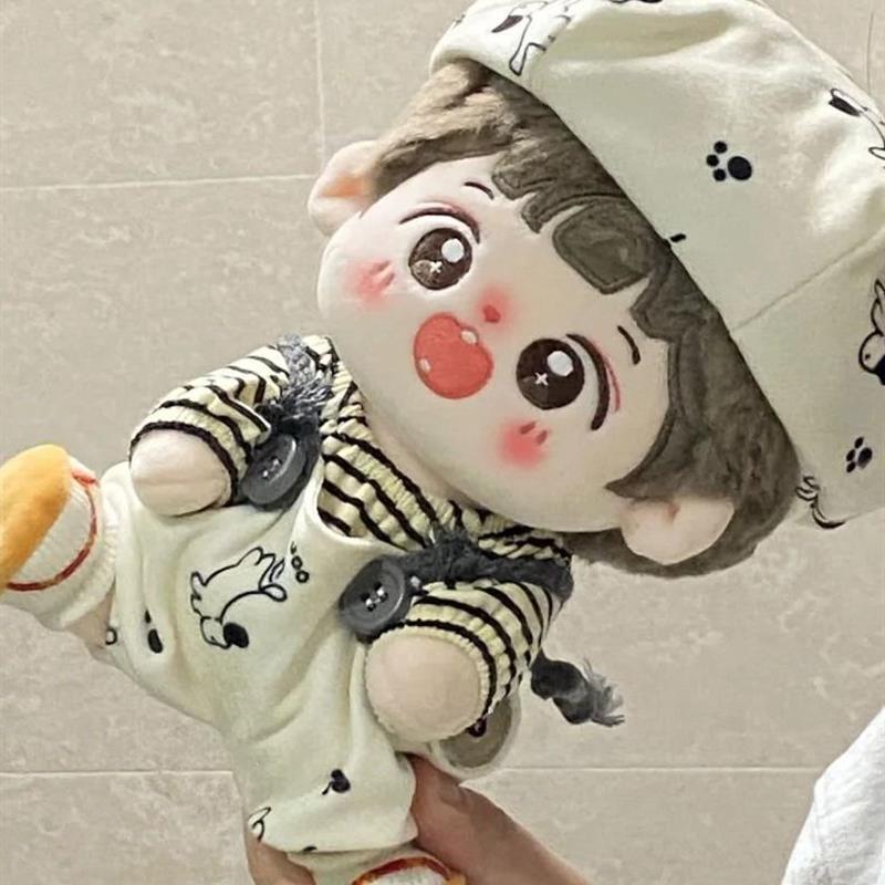 10/15/20cm棉花娃娃娃衣背带裤T恤帽子属性可爱公仔玩偶换装套装