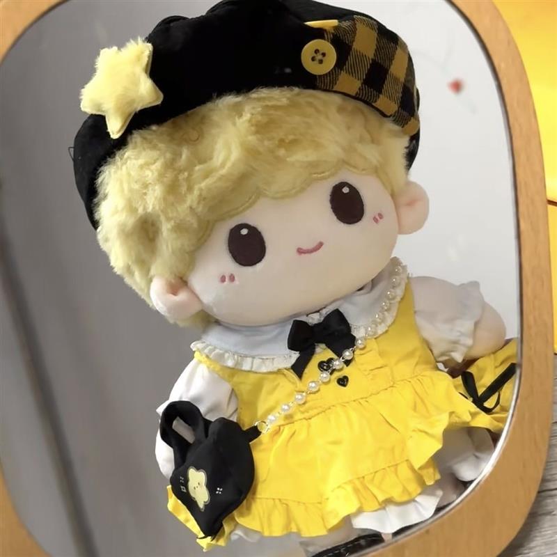 20cm夏日满星公主裙棉花娃娃衣服套装毛绒玩偶换装可爱校园风韩风