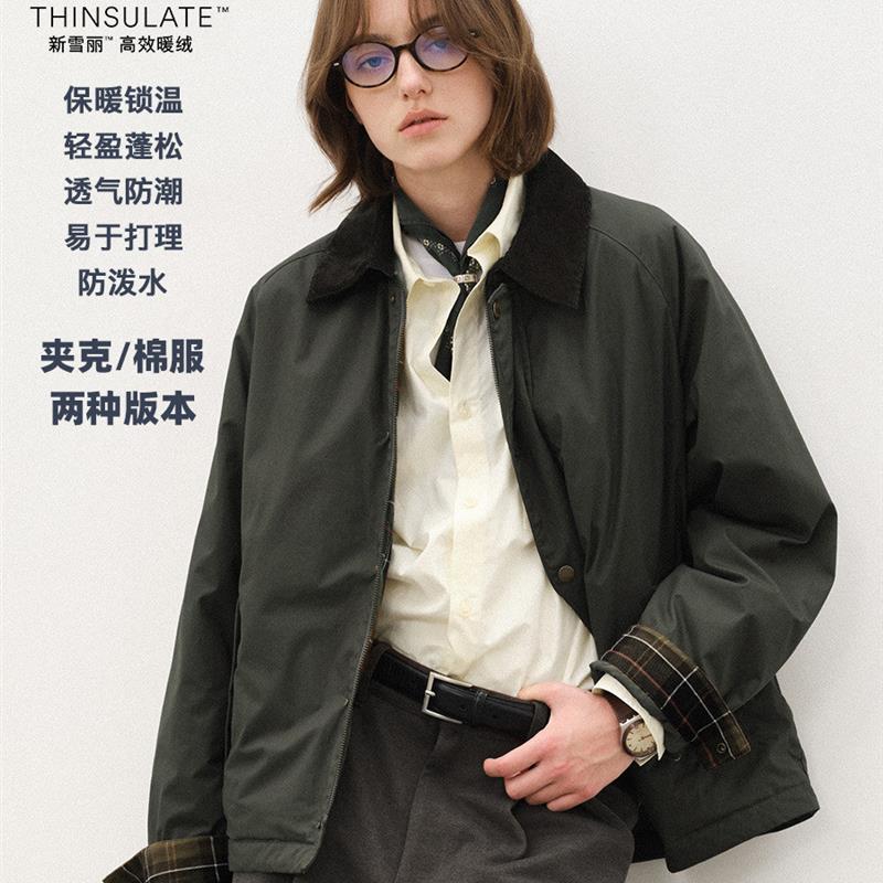 714street防水猎装夹克男2025秋冬3M新雪丽暖绒棉服巴恩风外套女