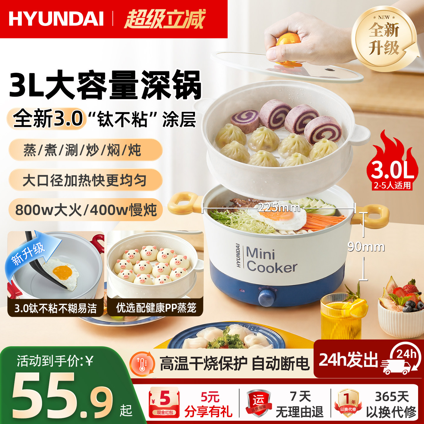 韩国HYUNDAI多功能电煮锅图片