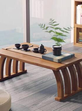 茶桌实木中18066式窗飘米小茶几榻榻简约窗台楠竹桌地毯小型桌矮