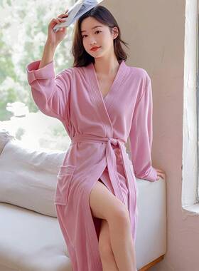 干酒店情侣巾浴袍四季通用毛料吸水速浴衣男女白色睡袍AXR季春夏