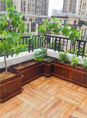 花防腐木箱箱正方F76T5TSS形户外种植大花盆特大院号栽种树箱庭室