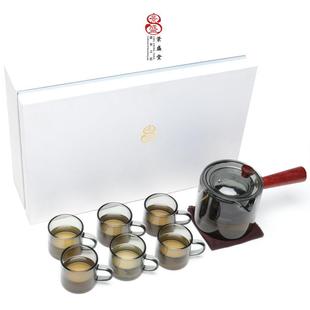 景堂黑盛色璃262侧把壶泡茶家用煮茶壶加耐热耐玻高温玻厚璃茶具