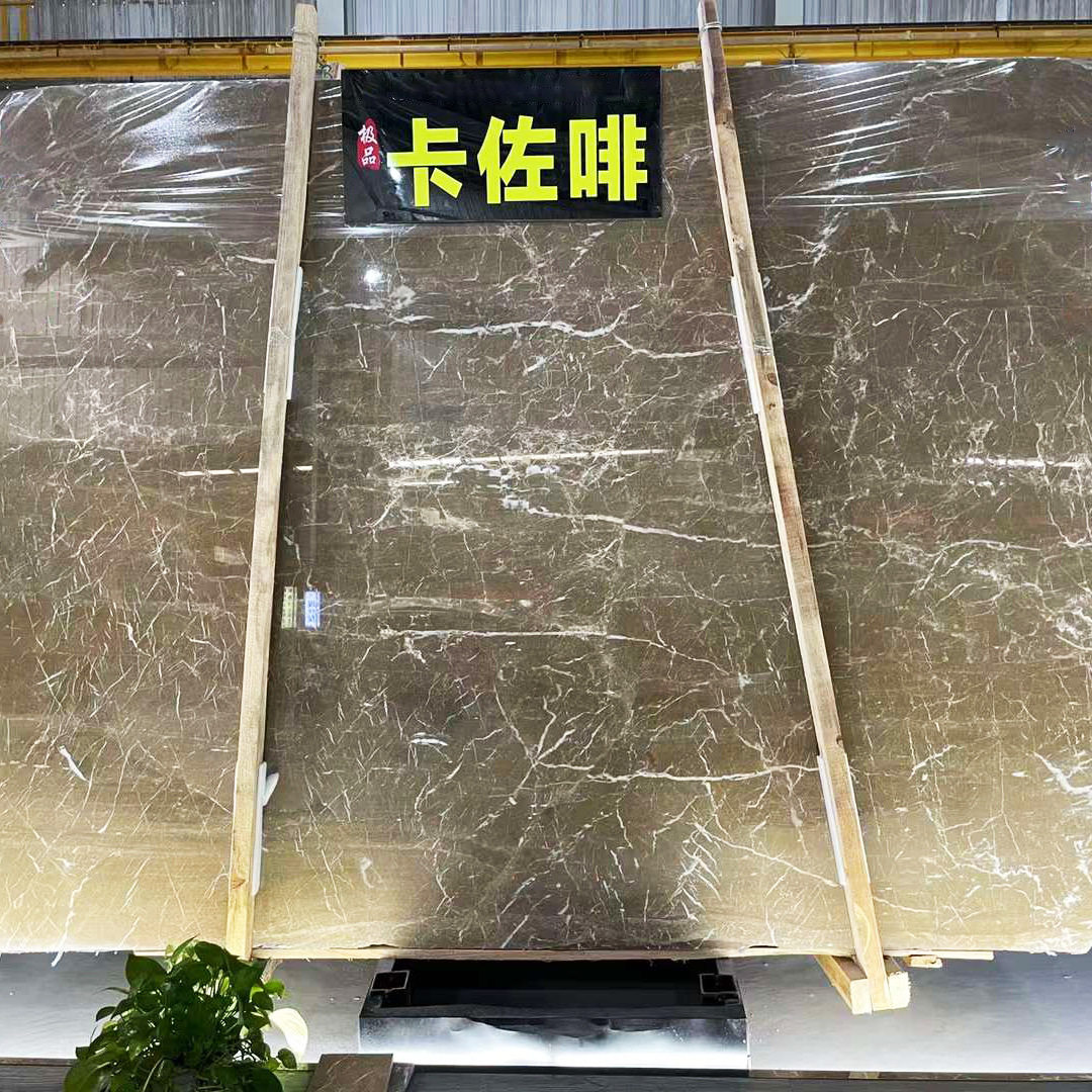 卡佐啡大理石线条门套楼梯踏板