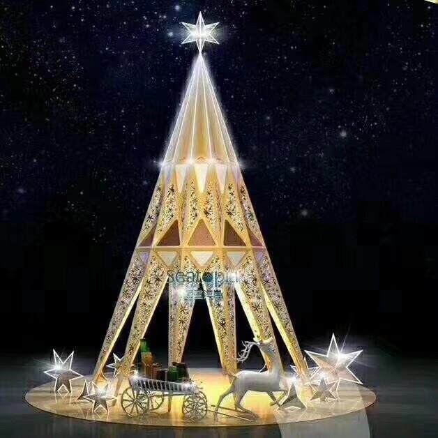 大圣诞商场酒店购物中树心装大厅MFA装饰圣诞节美饰陈型景观吊饰