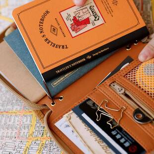 本子纳多便携旅行章拉链收本活页事护照夹随740身手帐集本包