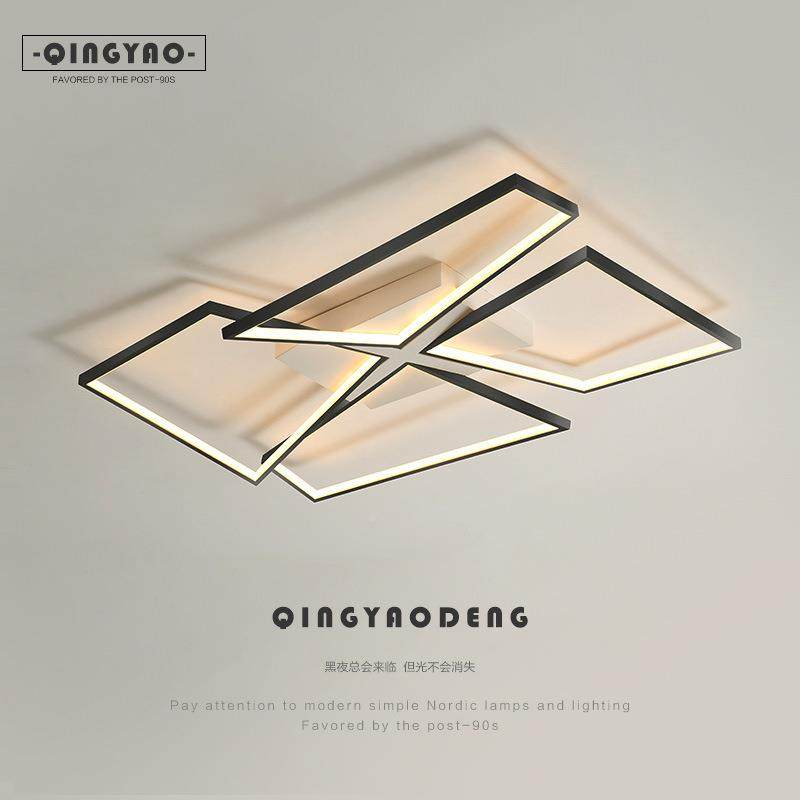 客厅现代框简约大气极简艺术吸顶灯设灯64553师创意方主卧室房间,家装灯饰光源,客厅吸顶灯,淘宝优惠券,粉丝福利购,淘宝优惠卷