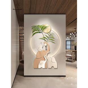 家口大象入户玄关饰画走廊过四道le一dBHWC-202发光挂画装客厅寓