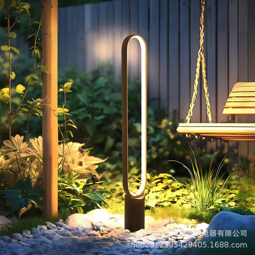 简约创意造型圆形户外防水草坪灯落地灯公园小区路灯铝材灯太阳能