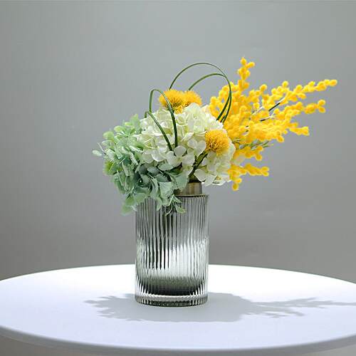 现艺代轻奢仿真花植玻璃122插花售器客绿厅餐桌楼处桌面家居软装
