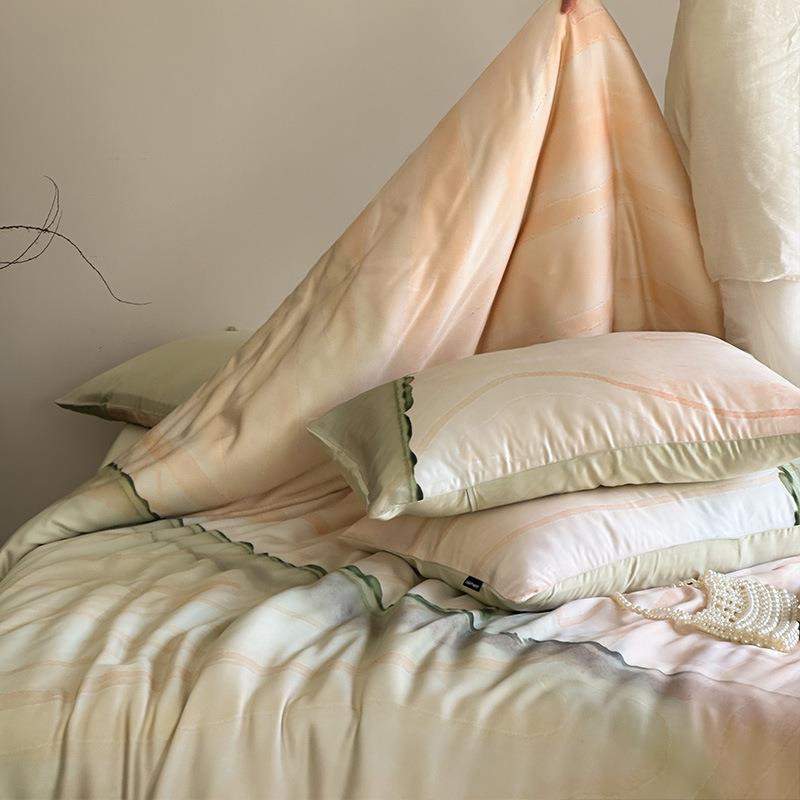 2025YC96夏季新兰天丝S四件套6款0精被套渐变色床单裸睡凉感床上