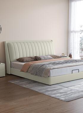 现简约.8米双人主卧大靠床1.5m代大HUW气软气压储物实1木床