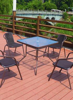 外桌椅藤椅铁JYST2023艺室外桌椅院台露台休户阳闲庭桌椅伞组合摆