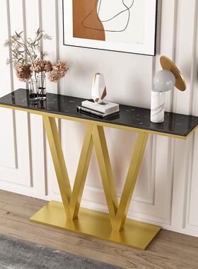 新中式大理石玄桌条案靠墙奢现代简轻走廊约70337入关户玄关台供