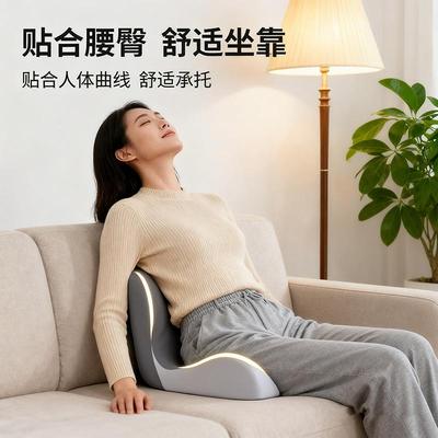 记忆棉连坐体垫背一体靠垫靠靠枕学办公室椅子椅垫汽F$ph(^l$车护