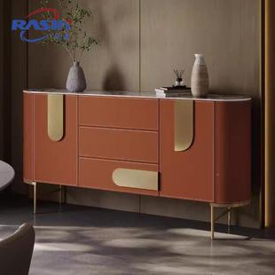 极简餐2411 马鞍 餐边柜现代简约户进门厅板入柜靠墙储物柜意岩式