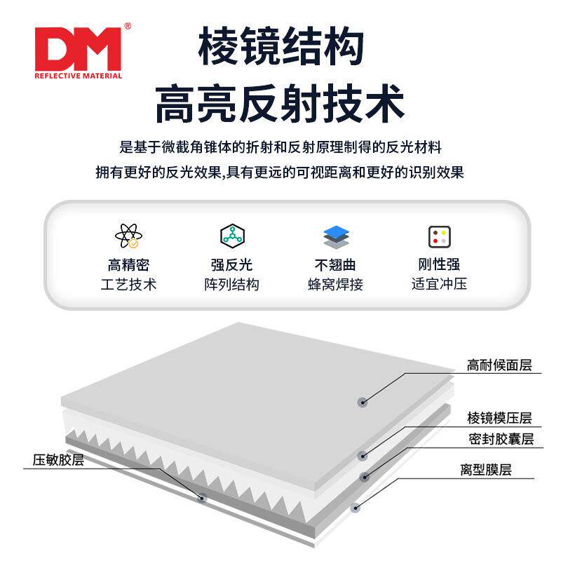DM道明超强级反光膜四类标棱镜膜交通标198志牌贴膜克亚力反光/国