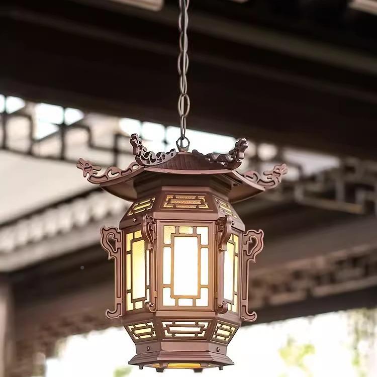 架仿古灯笼国风吊灯灯宫灯中六角亭古式典阳台73577凉亭庭院门口