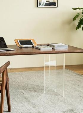 网红亚克悬浮餐桌木茶办公PQM长方形板桌家用书桌工力桌作台办公