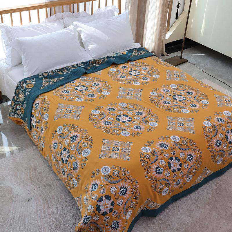 纯棉纱布毛巾被沙发毯床盖大尺寸柔软舒适透气