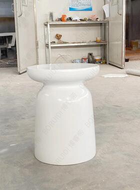 现货玻钢璃茶几店板间创意小桌子售样楼部边几花园酒轻奢小96442