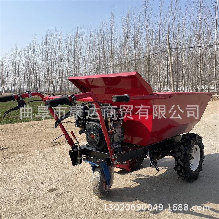 汽油翻斗YQC车自翻走式手推平斗机电动板车货拉运输车