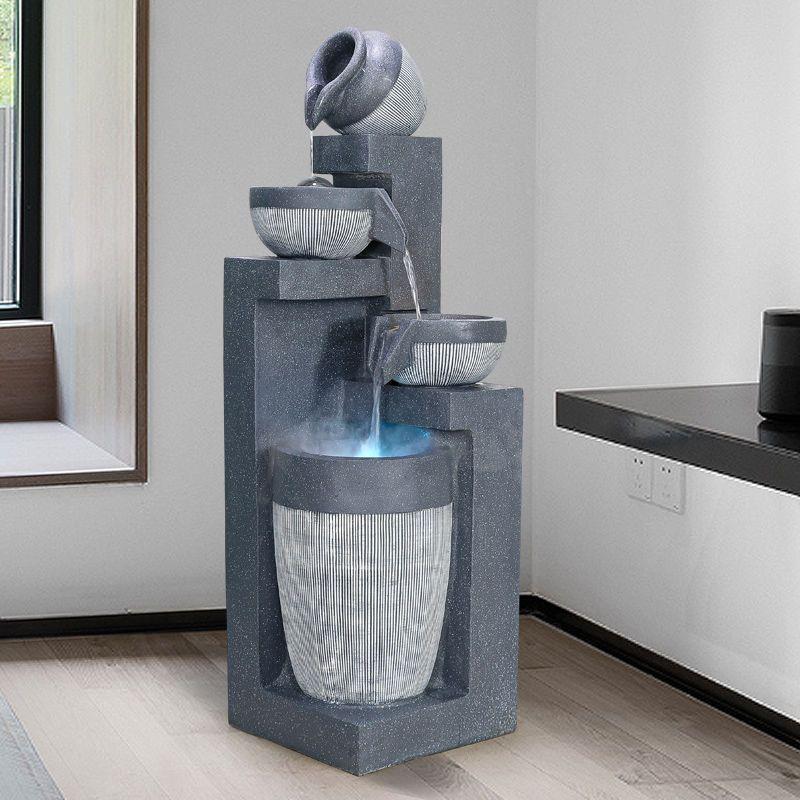 ho摆t现代简约流水喷电泉客厅关加湿玄器视柜旁件办公室生采LPR景