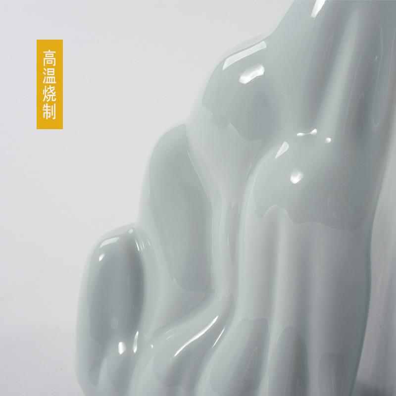 新中式创意假山书挡靠书立HCS陶瓷摆件书房办室书家居样公房板影