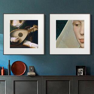 复古小艺房术客厅组合卧室书四联装饰画样板墙壁间装饰欧式复古挂