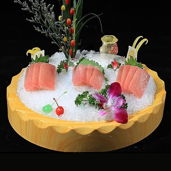 盘仿木纹圆盘寿盆ma-001料理寿司司碟密胺子刺身盘冰盘亚克力日式