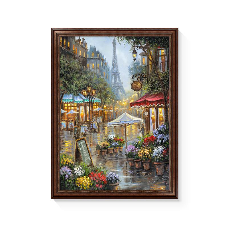 巴黎式街道欧式玄关装画美风HT0245-景油画客厅餐厅挂饰壁画走廊