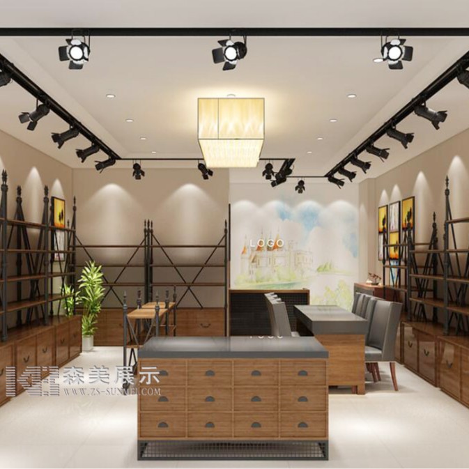 精品店道具 家纺专业店木纹柜  毛巾袜子铁木组合柜定 制
