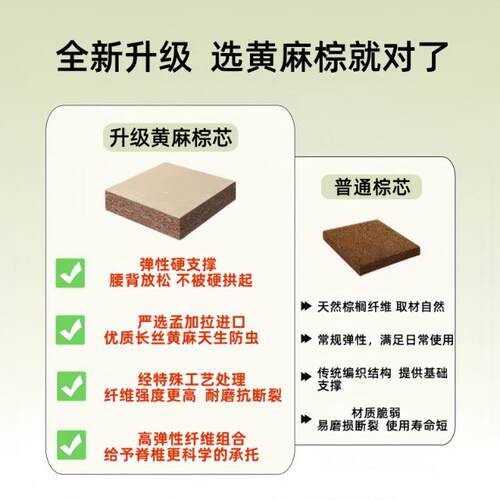 am床ttre513ss1.5垫米床墊硬棕薄家用3e棕榈垫垫1.8折叠偏硬椰棕
