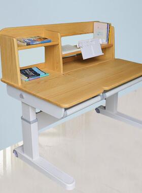 可作降实木升儿童学习NAZ桌家用业写字桌612岁小学生书桌小孩-电