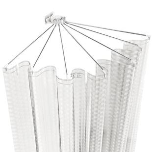 浴扇浴帘套装免打孔形杆弧型不锈XFW钢半圆浴罩转角折叠帘UL浴缸