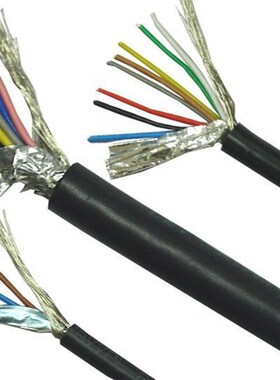 美标UL2464屏蔽线22AWG 2/3/4/5/6/7/8芯 信号控制线抗干扰屏蔽线