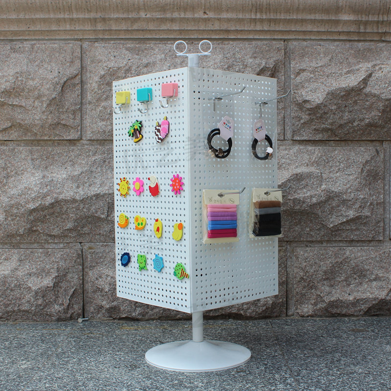 优艺美商品展示架 旋转饰品展示架挂钩货架洞洞板架 铁艺金属架