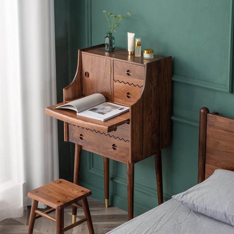 北欧黑胡桃木实木梳妆台小户型化妆桌樱桃实木收纳柜迷你书桌,节庆用品/礼品,新娘配件,淘宝优惠券,粉丝福利购,淘宝优惠卷