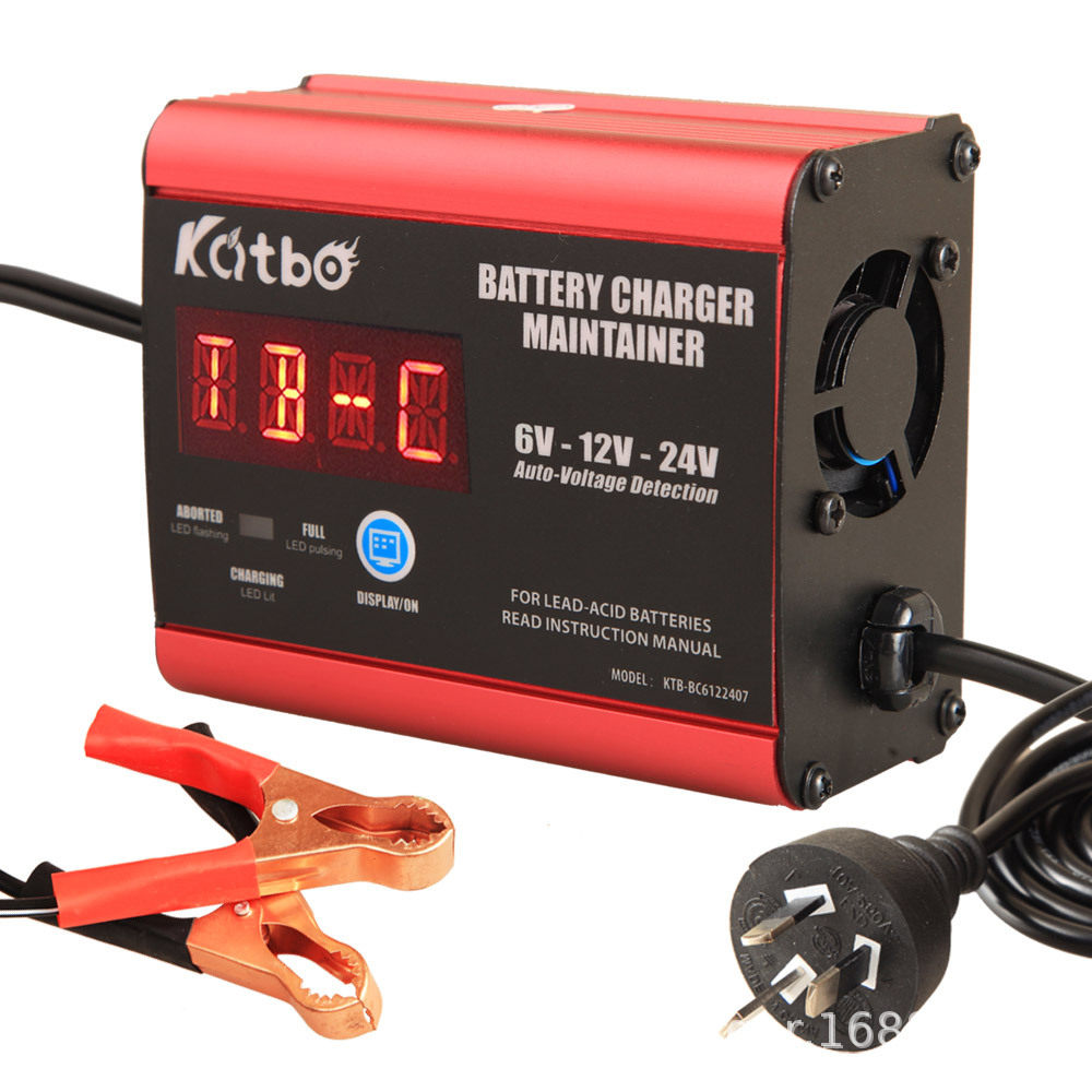 厂家货源6V12V24伏充电器摩托汽车电瓶充电器全自动蓄电池充电器
