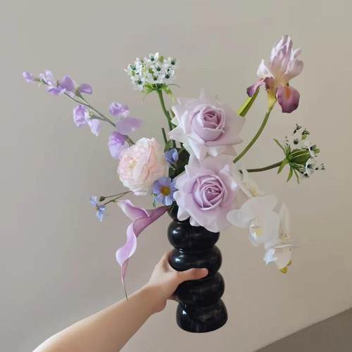 M365浅紫色手感花束摆设仿真花绢花假花婚庆用品旅拍氛