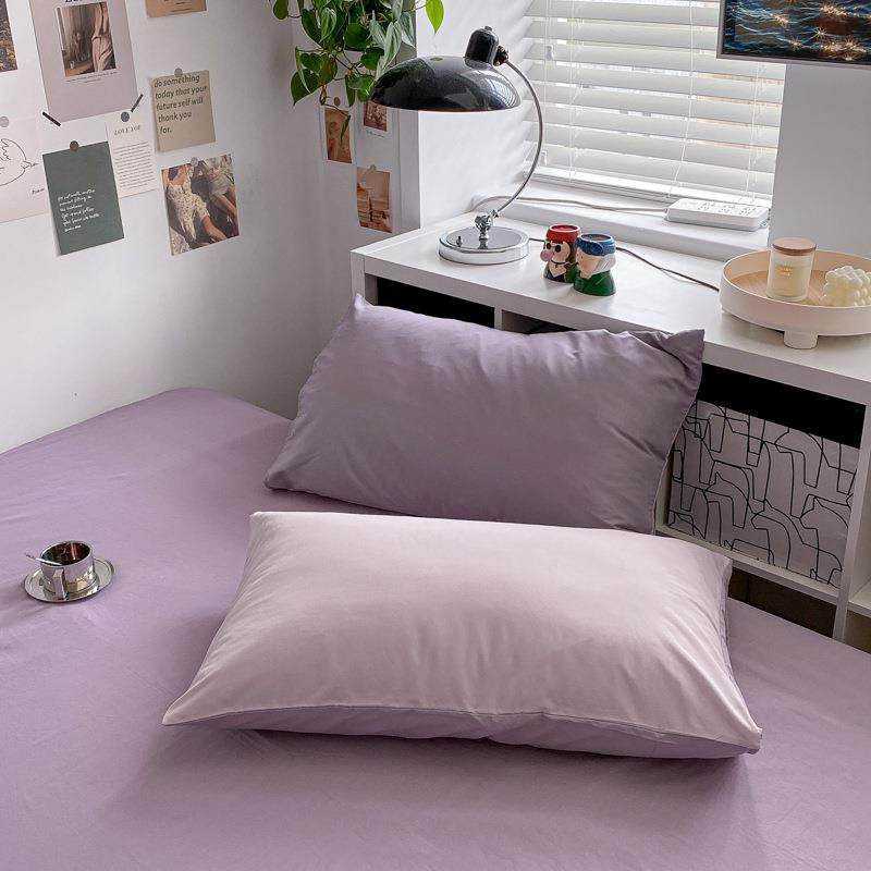 日式春夏季水洗DMQ棉纯件色三四套宿舍学生套被套件床笠床上用品