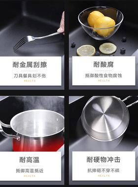 酒店英台石水槽公寓黑色上台下安厚ROF装洗菜水池加花岗岩单石槽